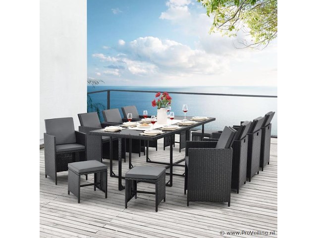 Polyrotan eetset baracoa xxl - afbeelding 7 van  14