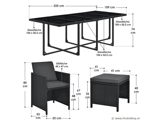 Polyrotan eetset baracoa xxl - afbeelding 11 van  14