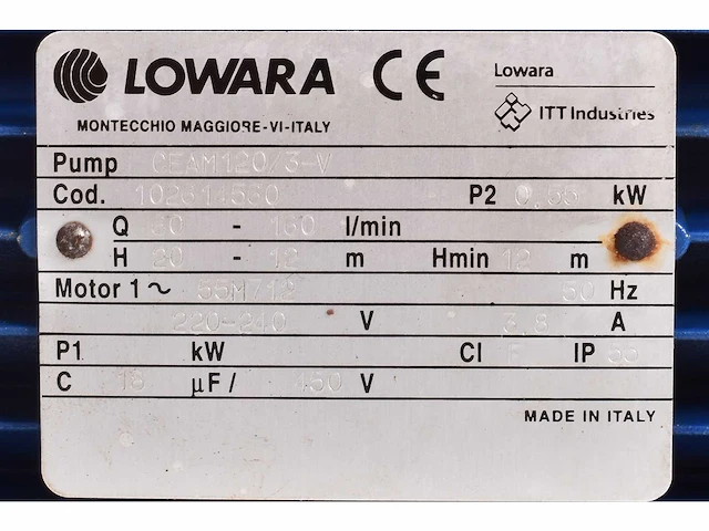 Pompunit - lowara - ceam120/3-v - afbeelding 8 van  8