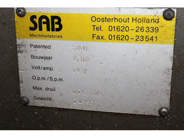 Ponsmachine sab max. druk 220 bar, bouwjaar 1993 - afbeelding 3 van  3