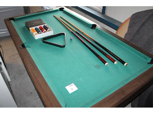 Poolbiljarttafel 114 x 206 x 79 cm met 16 ballen en drie keus. - afbeelding 4 van  4
