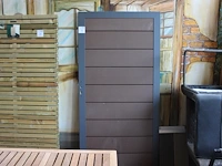 Poort met aluminium omlijsting en slot. afmeting 90 x 183 cm. - afbeelding 1 van  4