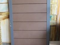 Poort met aluminium omlijsting en slot. afmeting 90 x 183 cm. - afbeelding 2 van  4