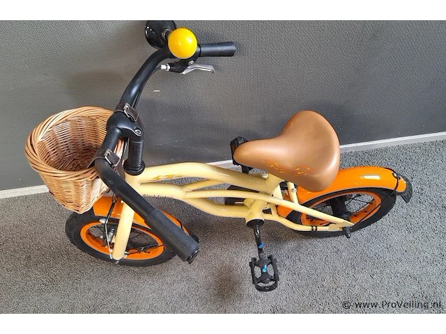 Popal kinderfiets | model black fighter | kleur beige | maat 12 inch - afbeelding 2 van  5