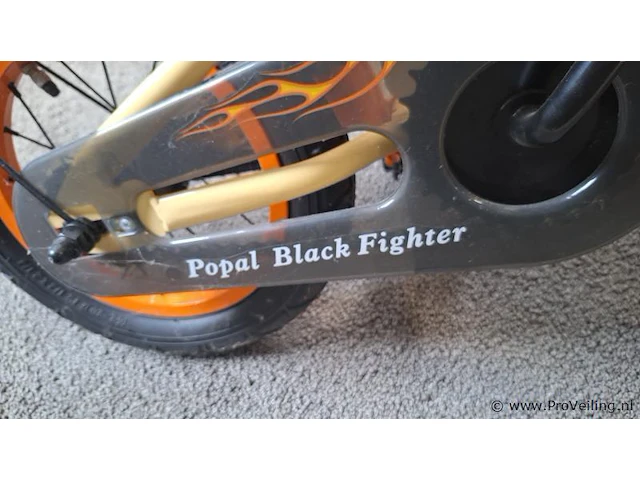 Popal kinderfiets | model black fighter | kleur beige | maat 12 inch - afbeelding 4 van  5