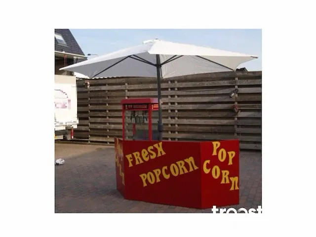 Popcornmachine met kraam - afbeelding 1 van  1