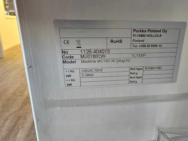 Porkka mediline mc180 w medicijn koelkast - afbeelding 4 van  5