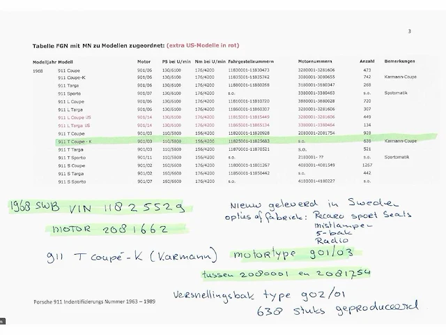 Porsche 911 t swb 2.0 coupé matching numbers 110pk 1968 oldtimer, dz-35-72 - afbeelding 33 van  69