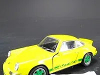 Porsche carrera rs (1973) geel schaal 1:34-39. die-cast metaal schaalmodel. - afbeelding 1 van  5