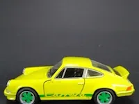 Porsche carrera rs (1973) geel schaal 1:34-39. die-cast metaal schaalmodel. - afbeelding 2 van  5