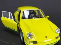 Porsche carrera rs (1973) geel schaal 1:34-39. die-cast metaal schaalmodel. - afbeelding 4 van  5