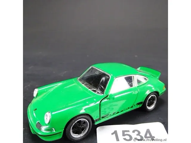 Porsche carrera rs (1973) groen schaal 1:34-39. die-cast metaal schaalmodel. - afbeelding 1 van  5