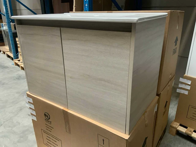 Porto grey oak badmeubel 80cm (2x) - afbeelding 1 van  5