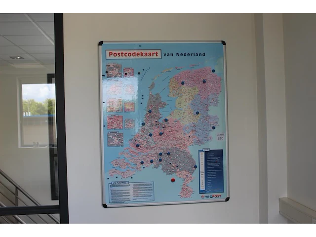 Postcodekaart nederland afm. 103 x 131 cm - afbeelding 1 van  2