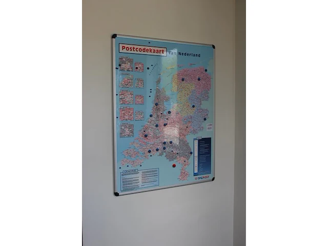Postcodekaart nederland afm. 103 x 131 cm - afbeelding 2 van  2