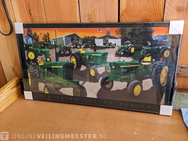 Poster in lijst met verlichting john deere - afbeelding 1 van  3