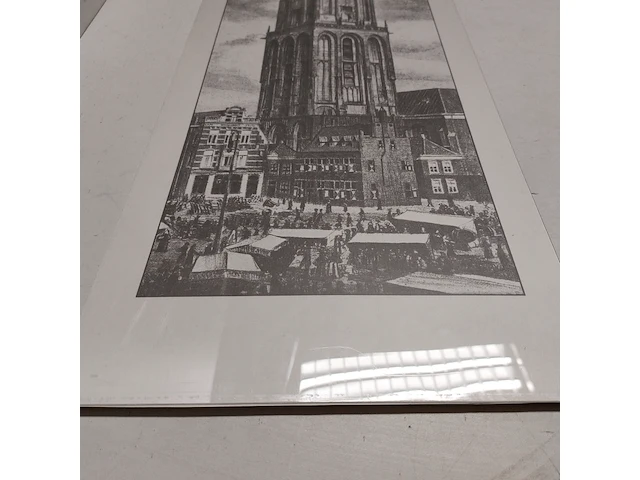 Poster met ets van " martinitoren groningen " - afbeelding 2 van  5