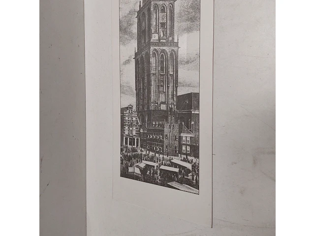 Poster met ets van " martinitoren groningen " - afbeelding 5 van  5