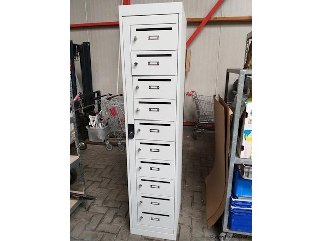 Postlockerkast - 180 x 40 x 50 cm - 10 vakken - afbeelding 1 van  4