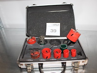 Potborenset incompleet in kunststofkoffer. - afbeelding 1 van  1