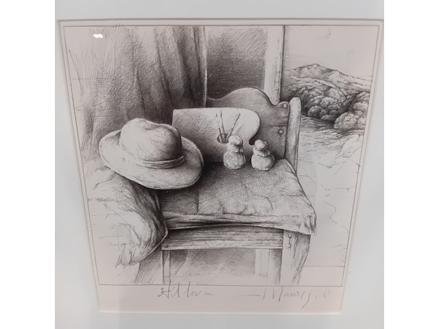 Potlood tekening, m.h.e. slangen, stilleven, 1980 - afbeelding 4 van  8