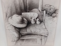 Potlood tekening, m.h.e. slangen, stilleven, 1980 - afbeelding 4 van  8