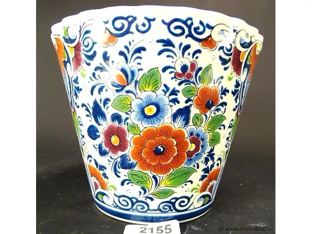 Potterie oud delft porseleinen cache-pot - afbeelding 2 van  5