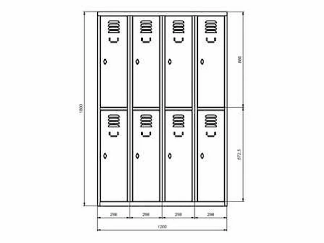 Povag lkp-208 lockerkast 8 deurs - afbeelding 2 van  3