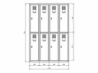 Povag lkp-208 lockerkast 8 deurs - afbeelding 2 van  3