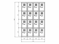 Povag lkp-216 lockerkast 16 deurs - afbeelding 3 van  4