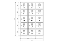 Povag lkp-264 lockerkast 15 deurs - afbeelding 2 van  4