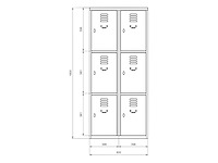Povag lkp-423 lockerkast 3 deurs 2 delig - afbeelding 3 van  4