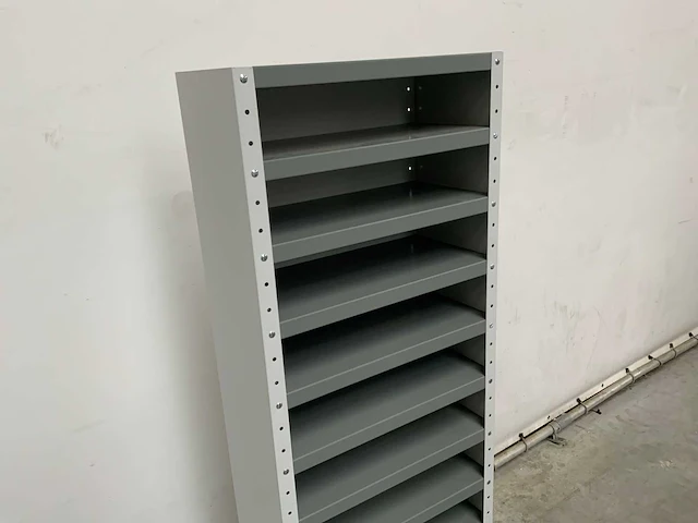Povag omp-326.01 legbordkast - 12 legborden - 1980x600x270mm grijs/groen - afbeelding 2 van  4