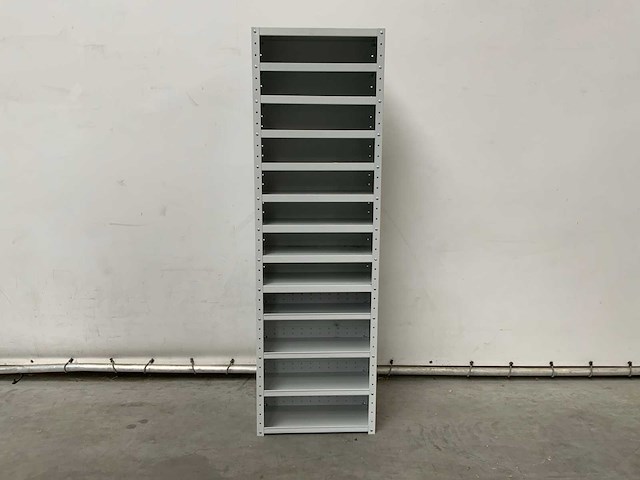 Povag omp-326.01 legbordkast - 12 legborden - 1980x600x300mm grijs/grijs - afbeelding 1 van  4