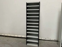 Povag omp-326.01 legbordkast - 12 legborden - 1980x600x300mm zwart/grijs - afbeelding 1 van  6