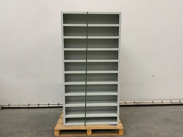 Povag open legbordkast - 12 legborden grijs/grijs - afbeelding 2 van  4