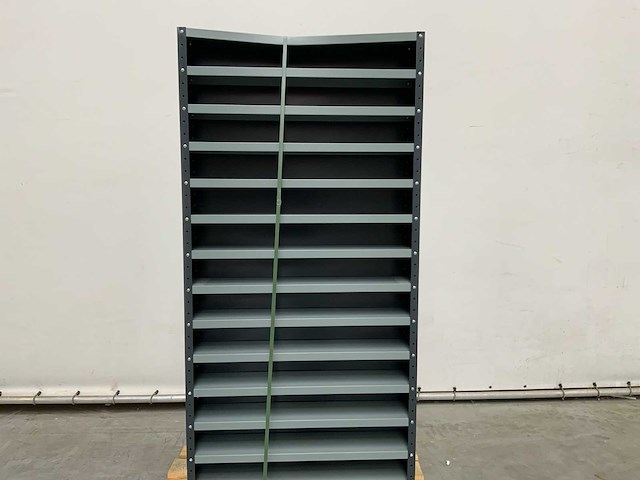 Povag open legbordkast - 12 legborden zwart/antaciet - afbeelding 2 van  3