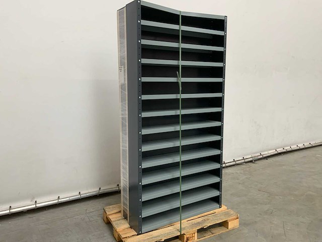 Povag open legbordkast - 12 legborden zwart/antaciet - afbeelding 1 van  3