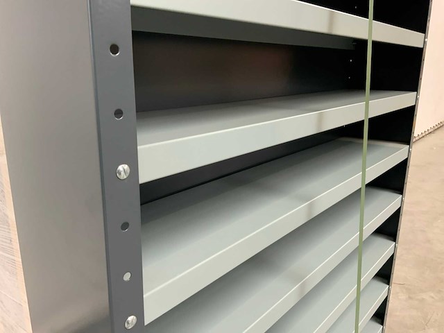 Povag open legbordkast - 12 legborden zwart/antaciet - afbeelding 3 van  3