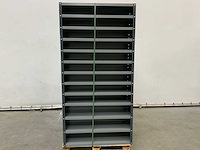 Povag open legbordkast - 12 legborden zwart/donker grijs - afbeelding 2 van  4