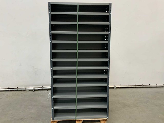 Povag open legbordkast - 12 legborden zwart/donker grijs - afbeelding 2 van  4