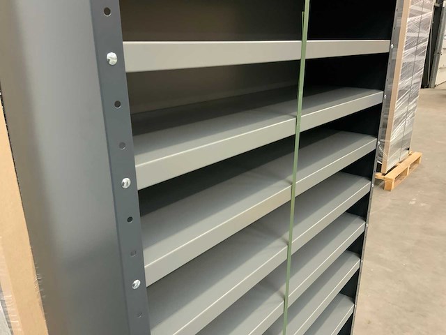 Povag open legbordkast - 12 legborden zwart/donker grijs - afbeelding 3 van  4