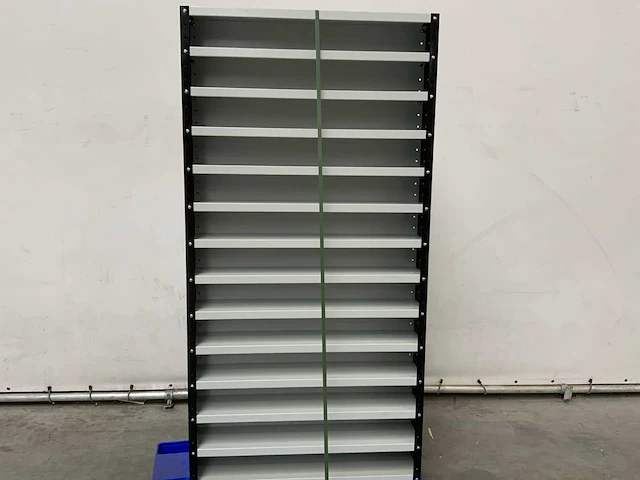 Povag open legbordkast - 12 legborden zwart/grijs - afbeelding 2 van  3