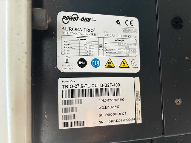 Power one - aurora trio 27.6k - gebruikte omvormer (5x) - afbeelding 6 van  6