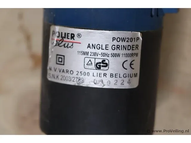 Power plus haakse slijper type pow201p - afbeelding 3 van  3