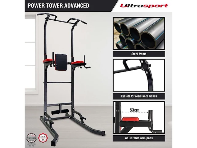 Power rack, fitnessrek ultrasport, 331100000358, rood/zwart - afbeelding 2 van  4