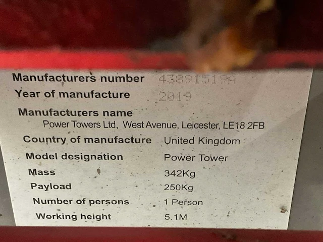 Power tower - 2019 - hoogwerker - afbeelding 5 van  13