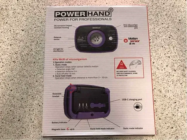 Powerhand - uv desinfectielamp (5x) - afbeelding 2 van  6