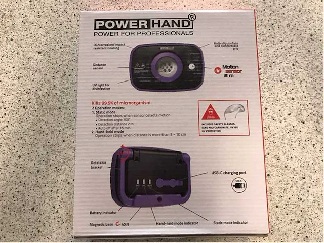 Powerhand - uv desinfectielamp (5x) - afbeelding 2 van  6
