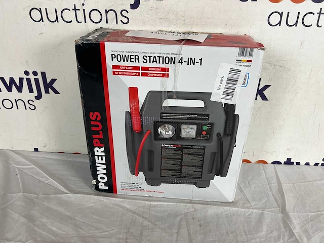 Powerplus 4-in-1 energiestation powe80090 - starthulp 1600cc - 7000mah stroomtoevoer - 17 bar compressor - 3.6w licht - with 3 acc. - afbeelding 2 van  2